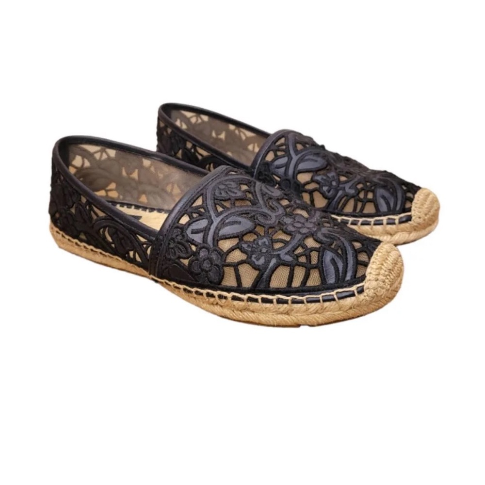 Tory Burch Lucia Lace Espadrille Flat Tory Navyblack